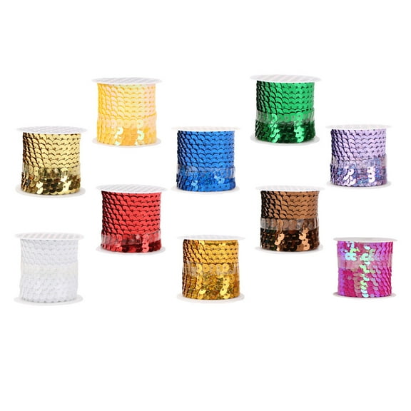 WHAMVOX 10pcs 4.5m DIY Sequins Garment Sequins Loose Sequins Round Shape Decorative Bright Color (Mixed Color)