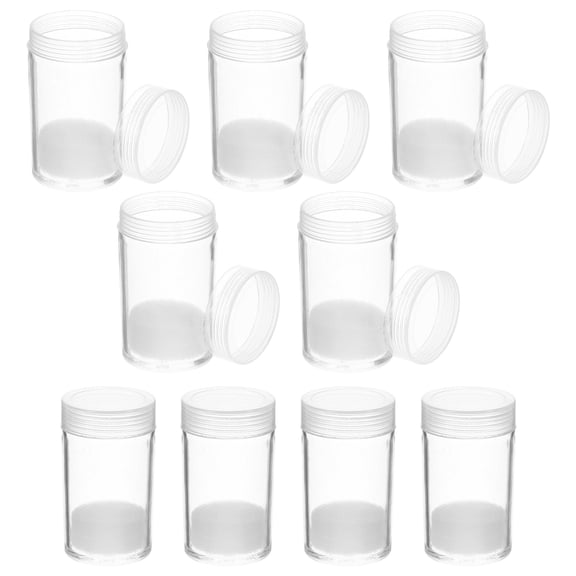 WHAMVOX 10pcs Coin Collection Storage Tubes Airtight Coin Storage Money Tube Transparent Container Money Collecting Plastic Organizer