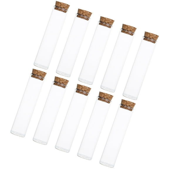 WHAMVOX 10pcs Cork Stopper Glass Display Bottles Empty Miniature Cork Glass Bottles