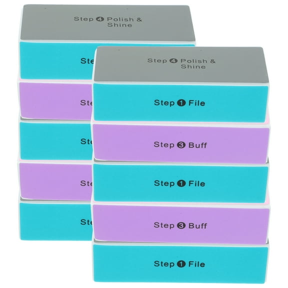 WHAMVOX 10pcs Four-Sided Artwork Polishing Block Nail Buffer File Grinding Sanding Polishing Block Walnut Bodhi Polishing Sponge