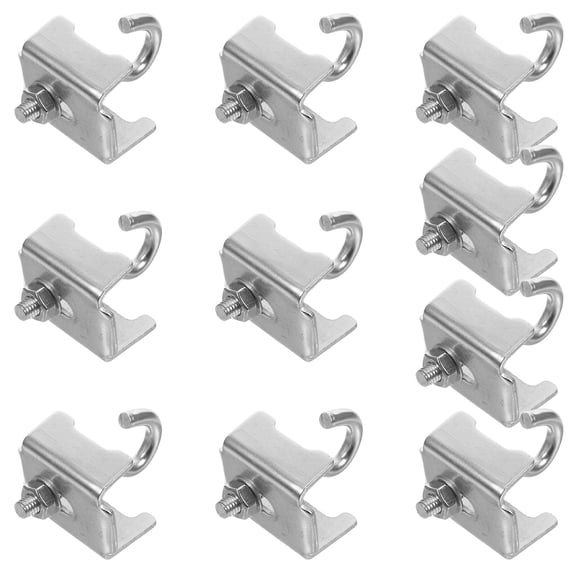 WHAMVOX 10pcs Heavy Duty J Hook Clamp Beam Pipe Hook Beam Pipe Support Open Cup Bolt Hooks For Warehouse Storage Optimization