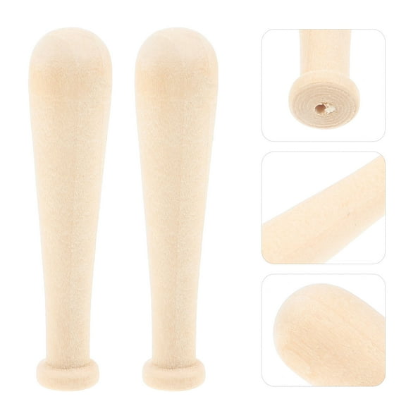 FESTFENDS Khaki Mini Baseball Bat Wood For Craft Project Parties 10Pcs 1.8In