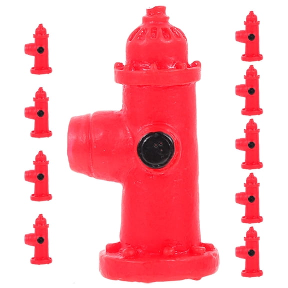 SEWCHICS Fake Fire Hydrant Micro Landscape Fire Hydrant Model Red Resin 10Pcs