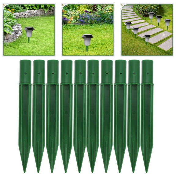 WHAMVOX 10pcs Replacement Ground Stakes for Tiki Torch Stand Outdoor Pathway Solar Lights Holders for Holiday Garden Landscaping