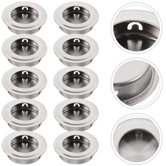 WHAMVOX 10pcs Recessed Door Handles Cabinet Embedded Door Handle Cupboard Handle Grip