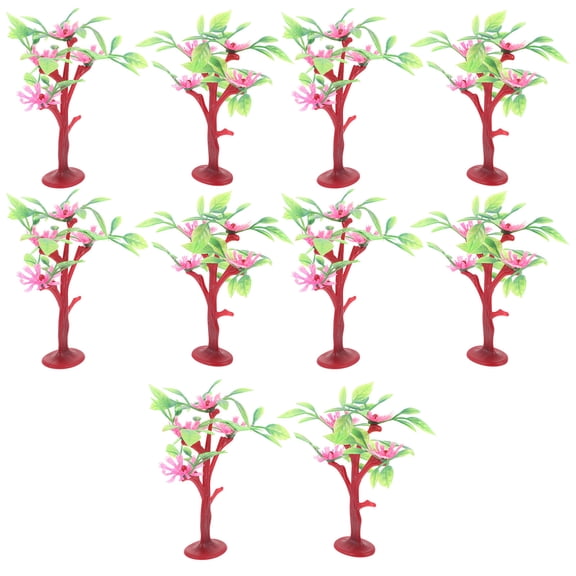 WHAMVOX 10pcs Miniature Landscape Trees for Sand Table, Model Railroad Scenery, Garden Decoration, Flower Tree Ornaments