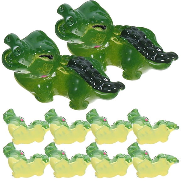WHAMVOX 10pcs Tiny Resin Statue Cartoon Figurine Lifelike Animal Statue Garden Bonsai Decor
