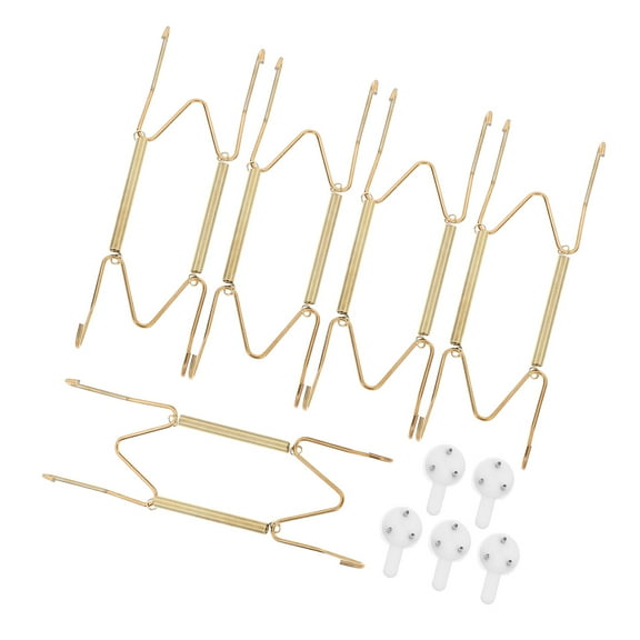 WHAMVOX 10pcs Wall Plate Hangers Invisible Metal Plate Hooks with Non-Trace Nails Heavy Duty Display Holders for Display Photos Keys Towels