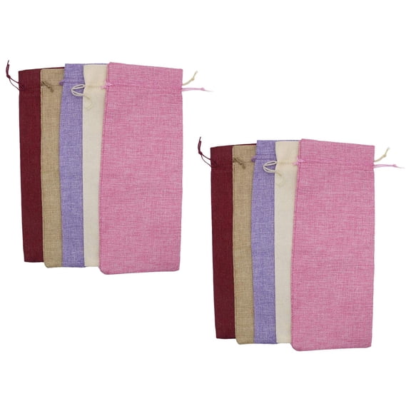 WHAMVOX 10pcs Wine Bags Bottle Gift Drawstring Bags Bottle Bag for Home