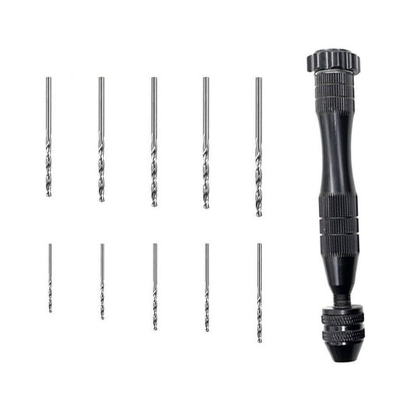 DECORNIJIA 11 Pcs Manual Hand Drill Set Aluminum Alloy for Hobbyists