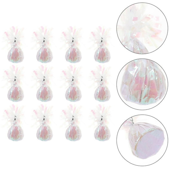 WHAMVOX  12 Pcs Balloon Accessory Aluminum Foil Weights Balloons for Birthday Party Colorful