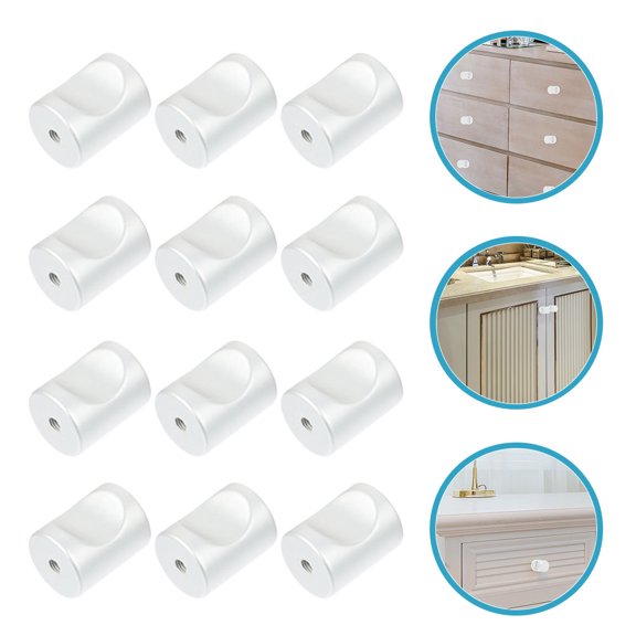 WHAMVOX 12 Pcs Brushed Cylindrical Handle Premium Material Knobs 2.5X2CM Silver