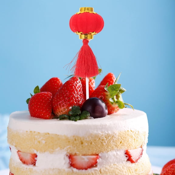 WHAMVOX 12 Pcs Cake Adornment for New Year Decorating Add- Lantern Picks