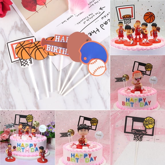 SEWCHICS Sports Cake Toppers Paper 12Pcs For Ice Cream And Brownies Party Hosts