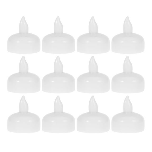 WHAMVOX 12 Pcs Cold LED Taper Candles Waterproof Light Creative Solid Color