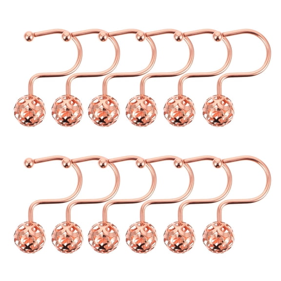 WHAMVOX  12 Pcs Curtain Fixing Hooks Iron Plating Hanger Brushed Golden