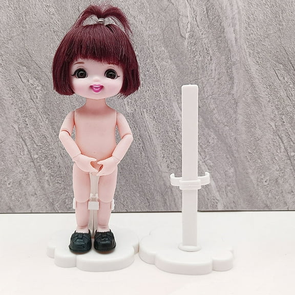 WHAMVOX 12 Pcs Doll Stand Doll Display Stand for Shelf 12x9cm White