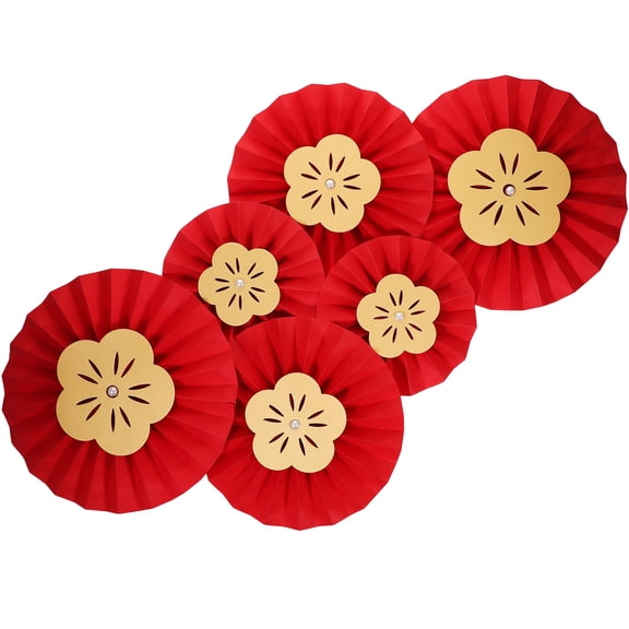 WHAMVOX  12 Pcs Fan Paper Flower Party Decoration Multipurpose