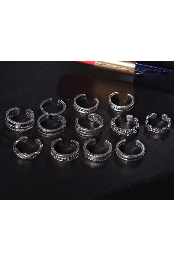 12 Pcs Foot Ring Suit Surgical Steel Rings for Women