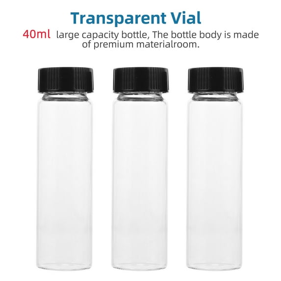 WHAMVOX 12 Pcs Glass Sample Vial Simple Refillable Transparent Travel