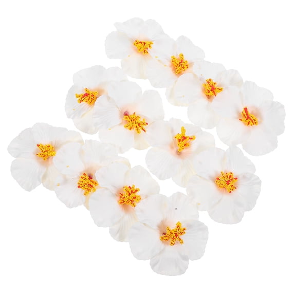 WHAMVOX 12 Pcs Hawaiian Party Decorations Summer Flowers Artificial for Beach Banquet Miss White