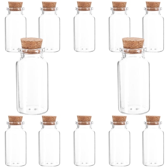 WHAMVOX 12 Pcs Juice Bottles with Lids Mini Glass Bottle 6X3cm