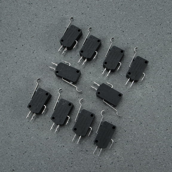 ROMANSENTIAL 12Pcs Momentary Micro Switch for Charging with Long Hinge Lever Black