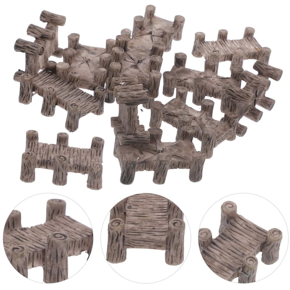 WHAMVOX 12 Pcs Mini Garden Bridge Tiny Craft Bridges for Outdoors Pool Micro Scene