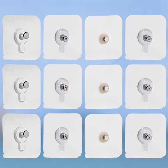 WHAMVOX 12 Pcs No Trace Nail Hanging Hook Transparent Picture Kit Hooks