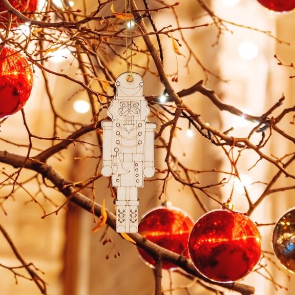 WHAMVOX 12 Pcs Nutcracker Ornaments 12.00X4.00X0.20CM Beige