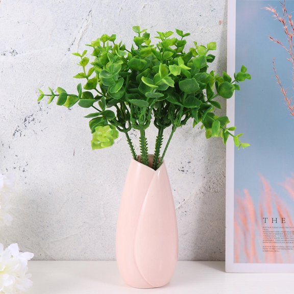 WHAMVOX Masteelf 12Pcs Simulated Green Plant Plastic Grass Flowers Size