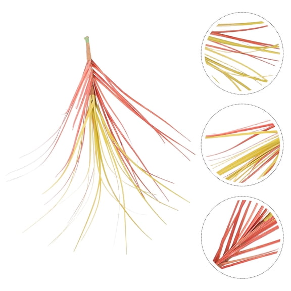 WHAMVOX  12 Pcs Simulated Onion Grass Fake Lawn Material Light Brown