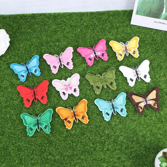 WHAMVOX 12 Pcs Stitched Butterfly Patch Embroidered Patches Butterflies Appliques Man