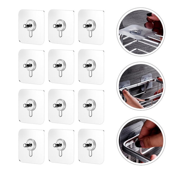 WHAMVOX  12 Pcs Wall Screws Suction Cups No Trace Nail Hook Hanger