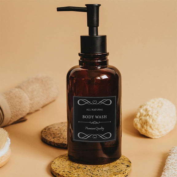 WHAMVOX 12 Pcs Waterproof Bathroom Labels for Soap Dispenser Sticker Travel