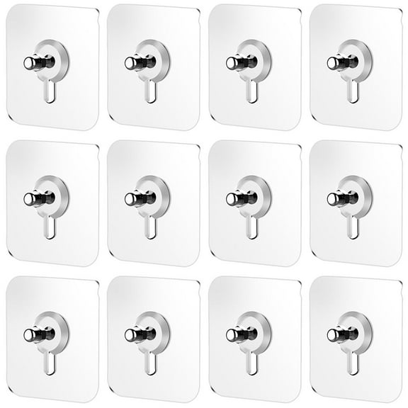 WHAMVOX  12 Pcs Window Suction Cups No Trace Nail Hook Clear