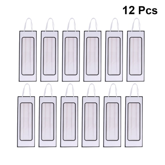 WHAMVOX  12 Pcs Wine Bag Flower Gift Transparent Window Travel