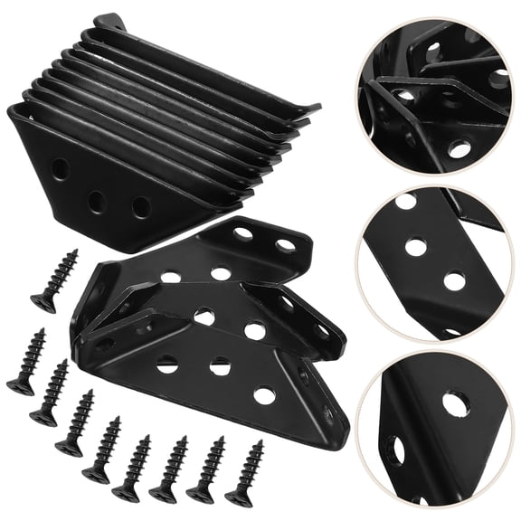 WHAMVOX 12 Sets Brackets Multifunctional Corner Code 6.50X2.20X1.30CM Black