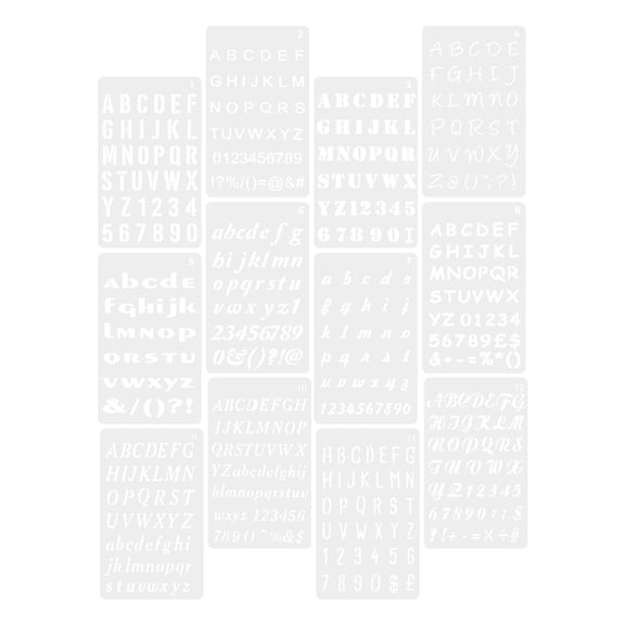 YSNOOWE Whamvox Alphabet Stencils for Airbrush and Spray Painting White
