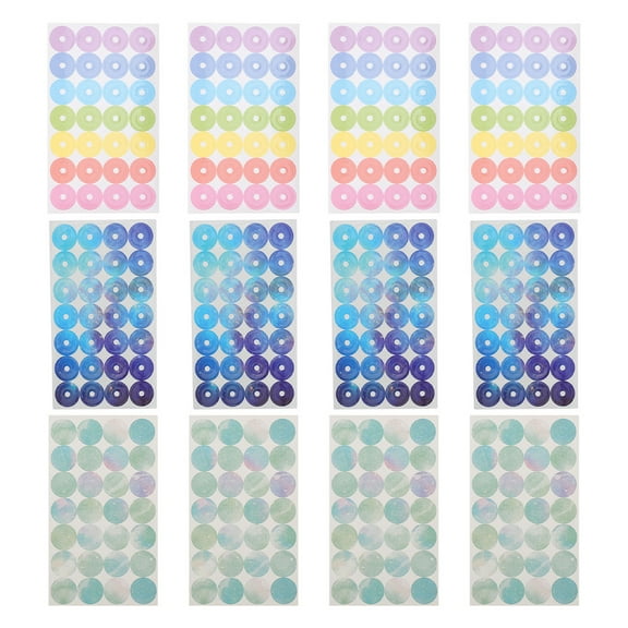 WHAMVOX 12 Sheets Self-Adhesive Hole Reinforcement Stickers Circle Tear Resistant Hole Covers For Loose Leaf Paper Notebooks Binders