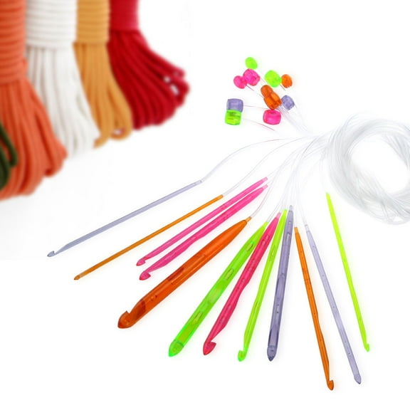 WHAMVOX  12 Sizes Yarn Needles Sweater Crochet Set Hook with Cable