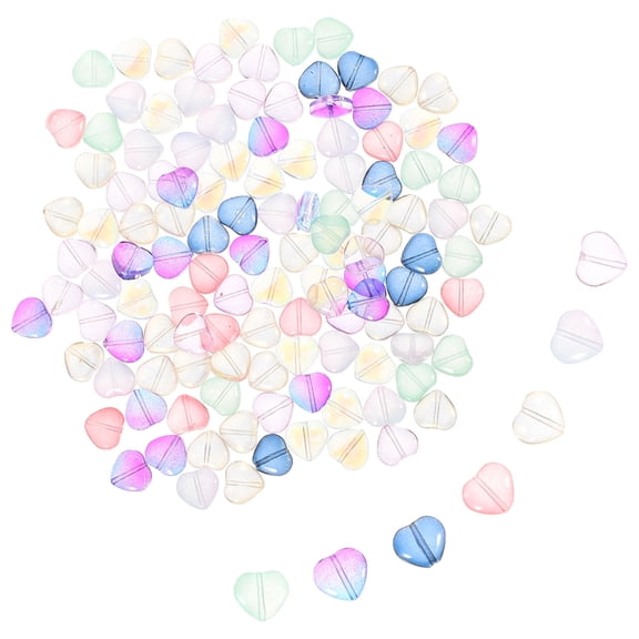 WHAMVOX 120pcs Heart Shaped Beads for Crafts and Bracelet Making Multi Use Spacer Beads for Decorations