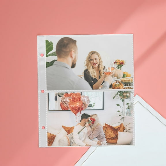 WHAMVOX 12PCS A5 Photo Album Refill Pages Clear Card Sleeves Loose Leaf Postcard Pockets Photo Storage Protectors