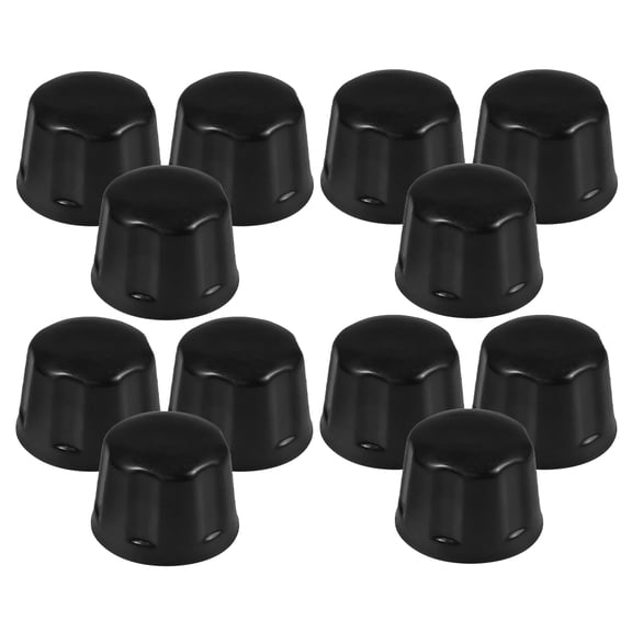 WHAMVOX 12Pcs Black Rubber Wheel Hub Caps for ATV Rims Protection and Dirt Prevention 2.2x1.6x1.4in