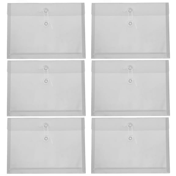 WHAMVOX 12Pcs Document Folders Rope Button File Bag File Bags Reusable File Pockets Clear File Bags (A5)