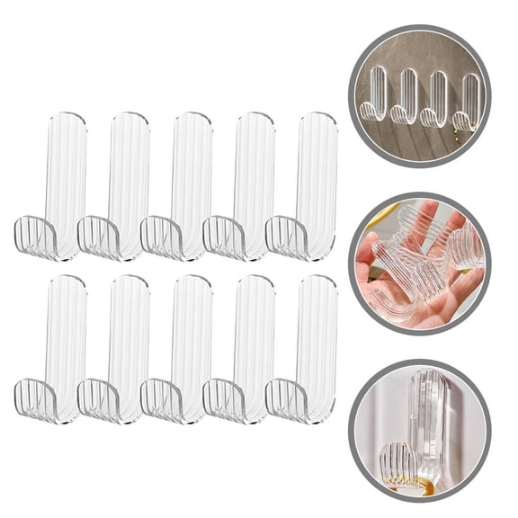 WHAMVOX 12Pcs Key Hook Clear Acrylic Modern Simple Style for Homeowners in Living Room and Hallway