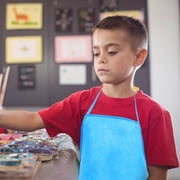 COMPUKAS Yellow Drawing Apron Set, 12 Pieces Non-Woven Fabric Protective Art Smocks for Kids and Adults