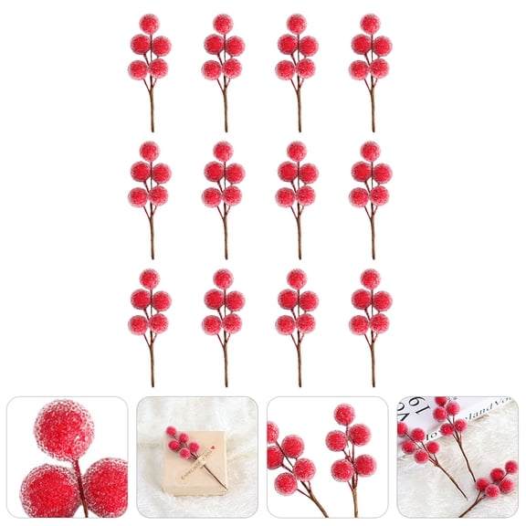 WHAMVOX Artificial Decorative Fruit Red 12Pcs 3.5X1X0.6In