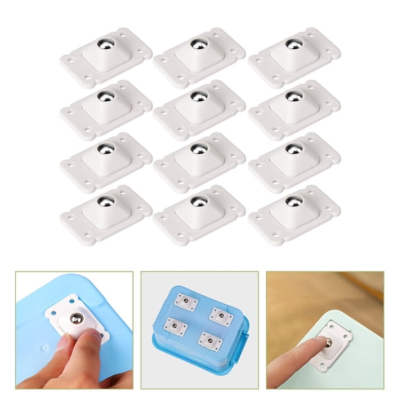 WHAMVOX 12Pcs Sticky Pulley Caster Wheels for Furniture 1.77X1.10X0.59In