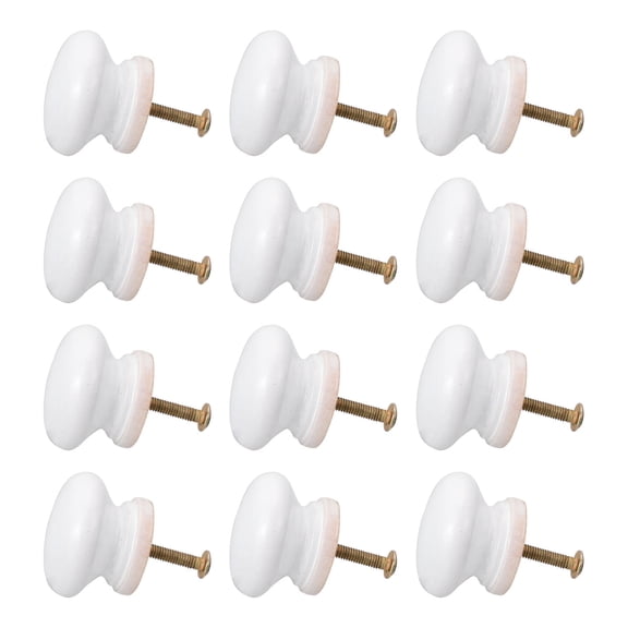 WHAMVOX 12Pcs White Cabinet Pull Handles with Single Hole Design for Kitchen Home Improvement